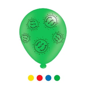A green balloon that says "Sorry, you're leaving."