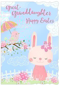 A card that says "Great Granddaughter, Happy Easter."