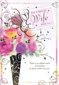 a greeting card for a special wife with love
