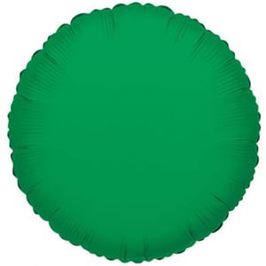 A green balloon, in the shape of a circle, on a white background.