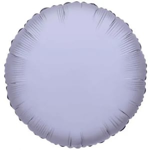 A purple foil balloon in the shape of a circle on a white background.