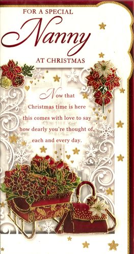 A Christmas card for a special nanny at Christmas.