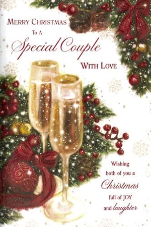 Merry Christmas to a special couple. With love, I wish both of you a Christmas full of joy and laughter.