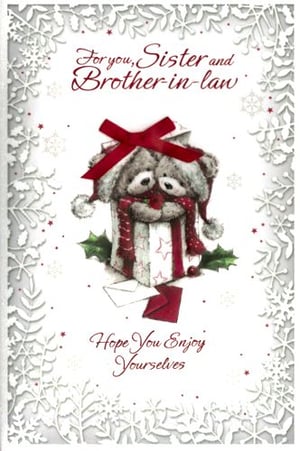A Christmas card for a sister and brother-in-law.