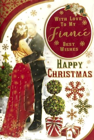 A Christmas card with love, best wishes to my fiance.