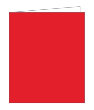A red square with a white border on a white background.