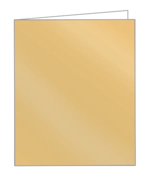 A square piece of gold paper with a blue border is on a white background.