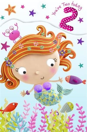 A birthday card with a mermaid on it for a little girl.