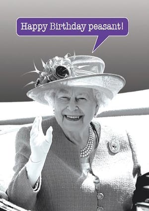 A black and white photo of Queen Elizabeth II wearing a hat and gloves.