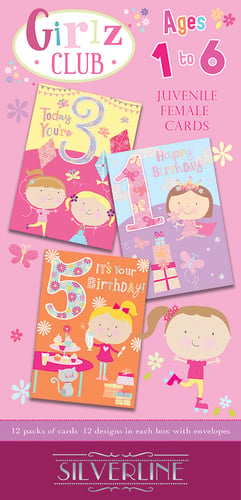 A box of girls' club juvenile female cards.