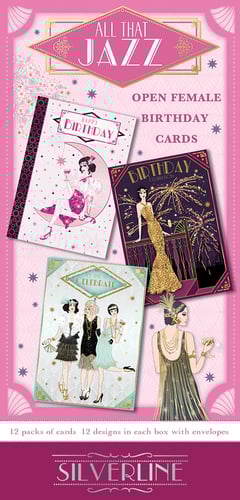 An advertisement for open female birthday cards, all that jazz.