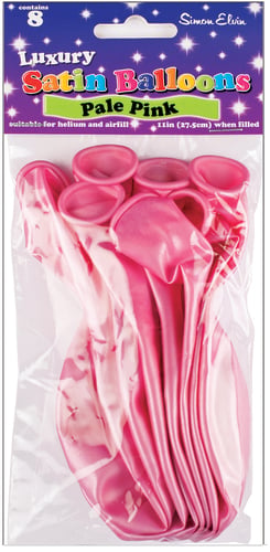 A package of luxury satin balloons, pale pink.