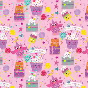 A pink background with birthday wishes written on it.