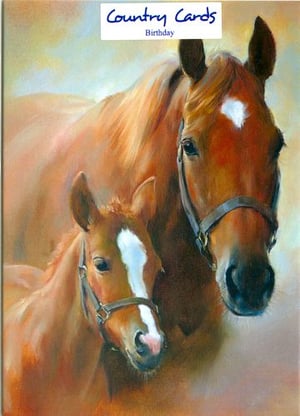 A painting of a mother horse and her foal.