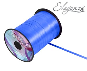 a spool of blue elegantza poly ribbon