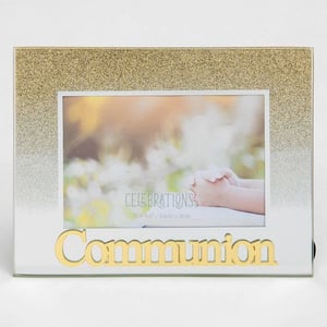 A picture frame with the word "Communion" on it.