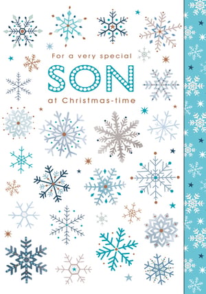 A Christmas card for a very special son at Christmas time.