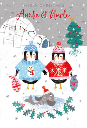 A Merry Christmas card for Auntie and Uncle.