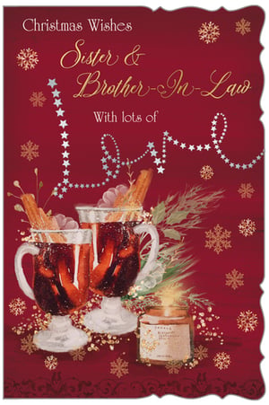 Christmas wishes for sister and brother-in-law, with lots of love.