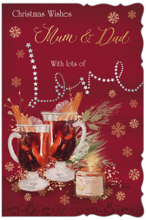 Christmas wishes for Mum and Dad, with lots of love.