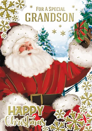 a christmas card for a special grandson
