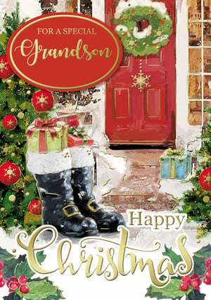 A Christmas card for a special grandson.