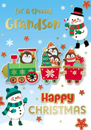 a christmas card that says for a special grandson happy christmas