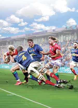 A rugby player with number 24 on their jersey.