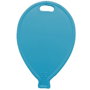 A blue hot air balloon-shaped cutting board with "CE" written on it.