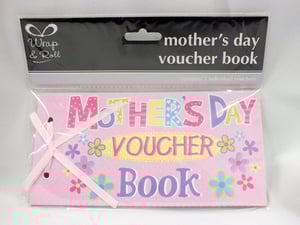 A Pink Mother's Day voucher book from Wrap & Roll.