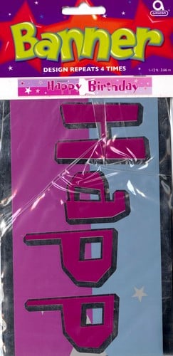 A banner that says "Happy Birthday" on it.