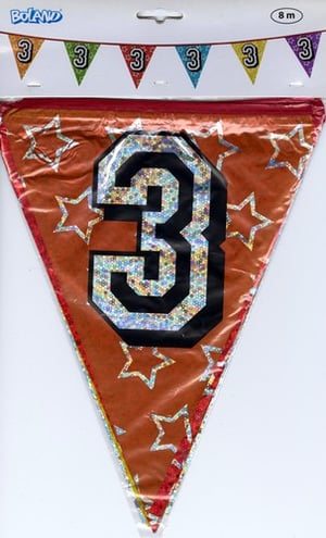 A flag with the number 3 on it.