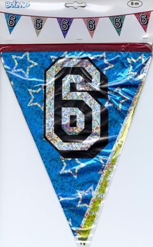 A blue banner with the letter G on it.