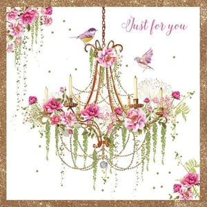 A card that says "just for you" on it.