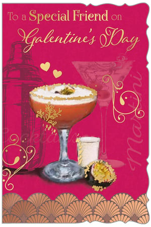 A Valentine's Day card with a martini on it.