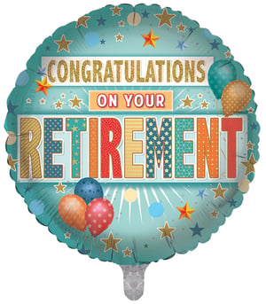 A balloon that says "Congratulations on your retirement."