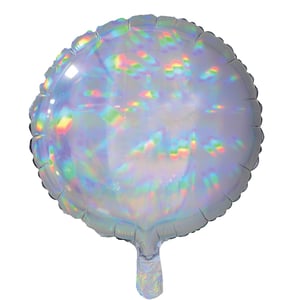 A round balloon with a holographic pattern on it.