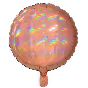 A round balloon with a holographic pattern on it.