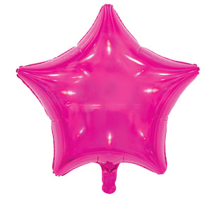A pink star-shaped balloon on a white background.