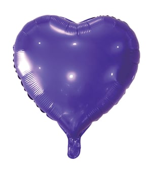 A purple heart-shaped balloon on a white background.