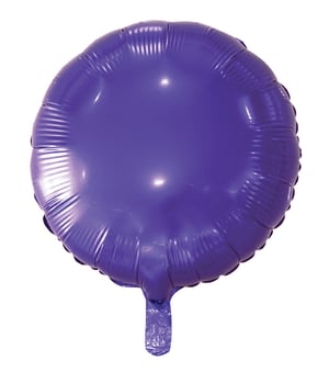 A purple balloon with a handle on a white background.