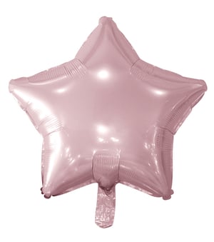 A pink star-shaped balloon on a white background.
