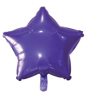 A purple balloon in star shape.