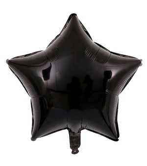 A black, star-shaped balloon on a white background.