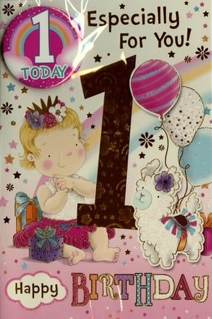 A birthday card for a little girl says, "Especially for you."