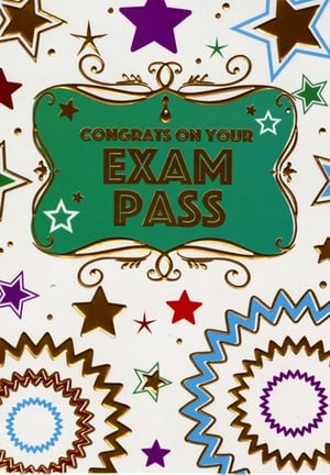 A card that says "Congrats on passing your exam."