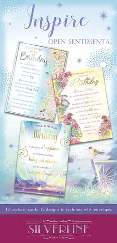 A collection of birthday cards from Silverline.