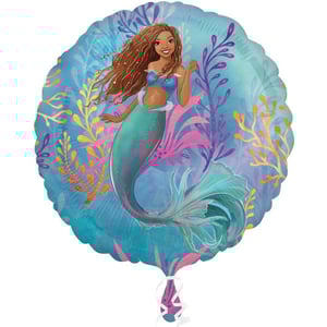 There are no grammatical errors in the given sentence: "a balloon with a picture of a mermaid on it."