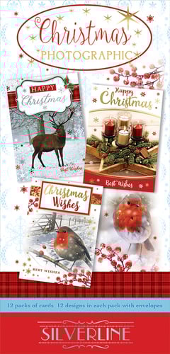 A pack of Christmas photographic cards from Silverline.