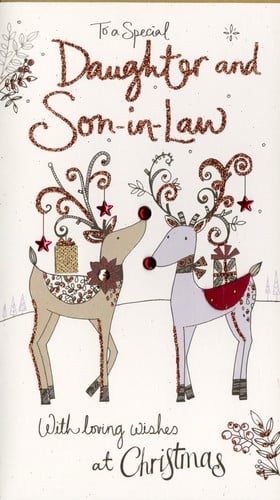 A Christmas card for a special daughter and son-in-law.